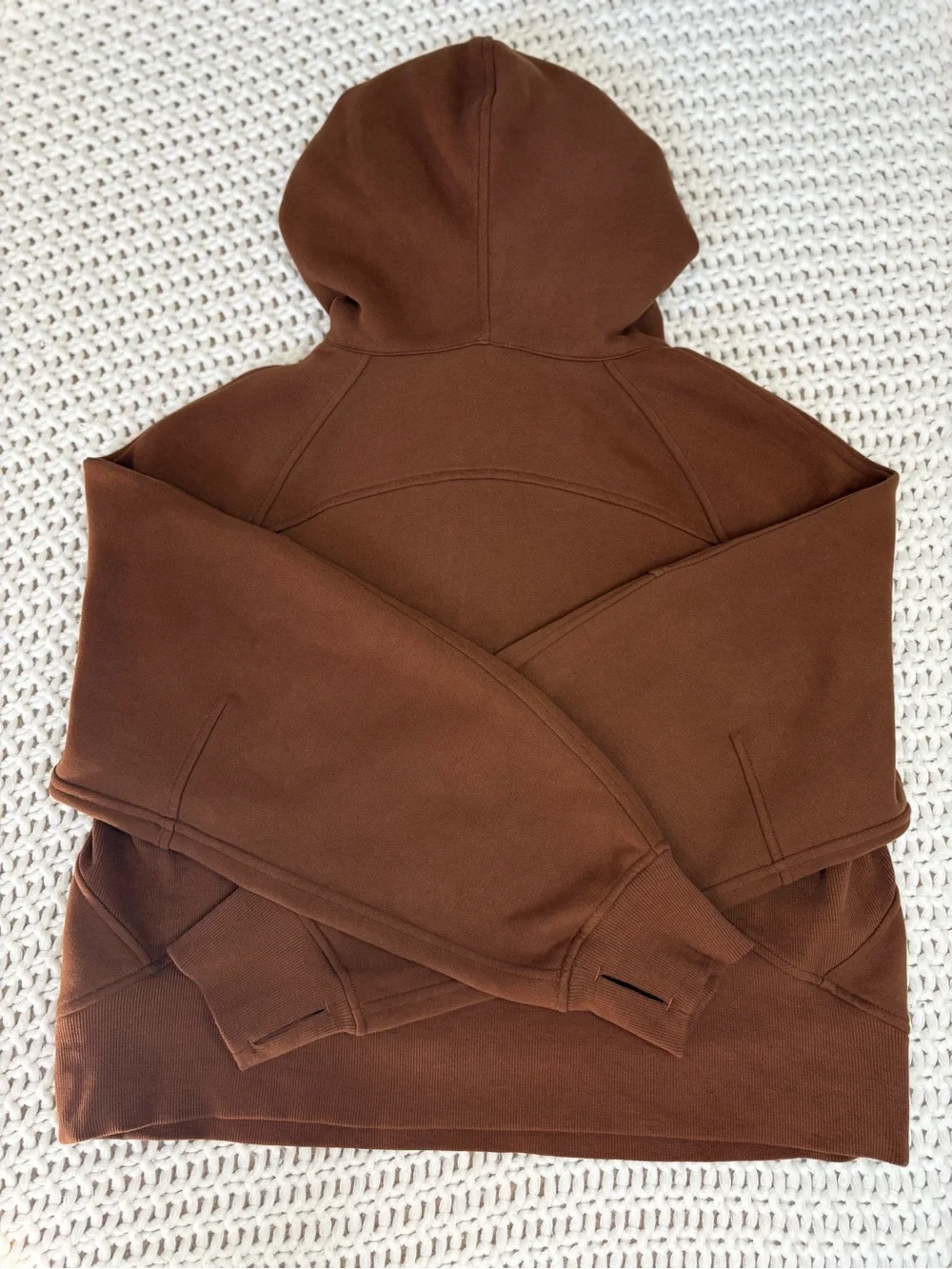 lululemon roasted brown scuba oversized half zip hoodie size xs/s